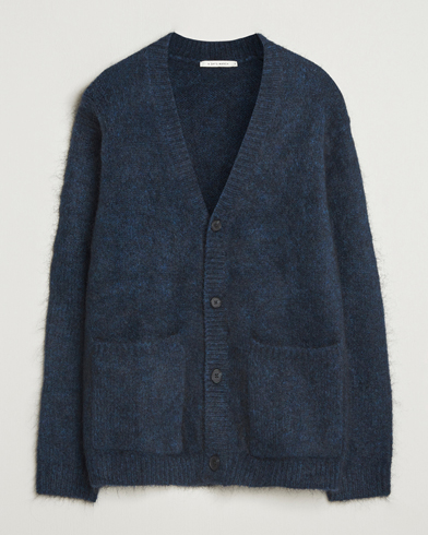 A Day's March Jarrow Mohair Cardigan Indigo Blue – Blau