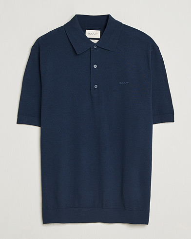 GANT Extrafine Merino Polo Marine – Blau