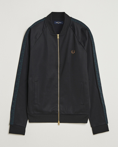 Fred Perry Blackwatch Tartan Taped Track Jacket Black – Schwarz