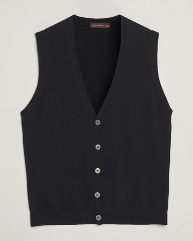Oscar Jacobson Guiseppe Buttoned Vest Black – Schwarz