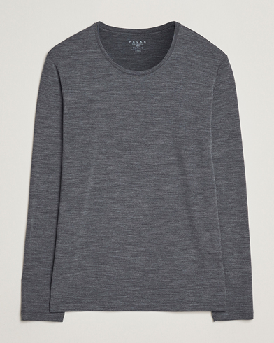 Falke Clima Wool Wool Long Sleeve T-Shirt Dark Grey Heather – Grau