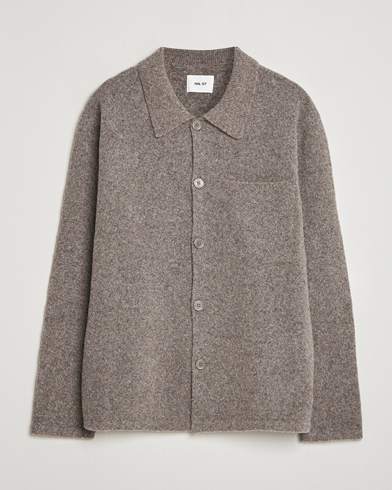 NN07 Jonas Wool Cardigan Mable Husk – Grau