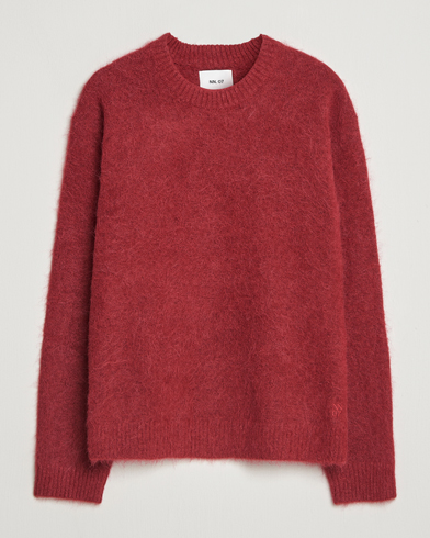 NN07 Russell Alpaca Knitted Crew Neck Cranberry – Rot