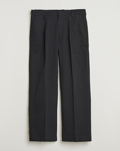 NN07 Kay Relaxed Fit Pleated Trousers Black – Schwarz