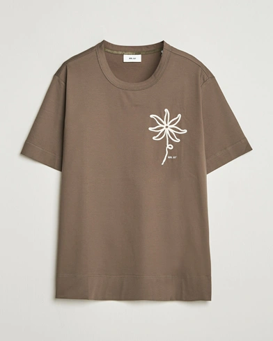 NN07 Pedro Embroidered T-Shirt Mable Husk – Grün