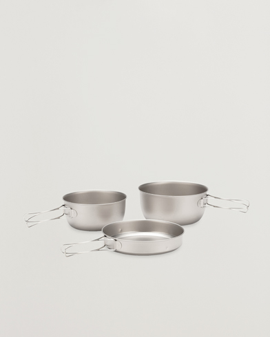 Snow Peak 3 Piece Cookset Titanium – Silber