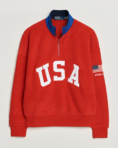 Polo Ralph Lauren Polar Half Zip USA Fleece RL 2000 Red – Rot