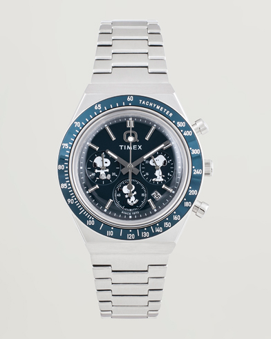 Timex X Peanuts Q Chronograph Snoopy 40mm Blue Dial – Silber