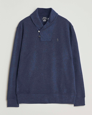 Polo Ralph Lauren Double Knitted Shawl Collar Sweater Navy Heather – Blau