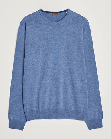 Stenströms Merino Patch Crew Neck Blue/Blue – Blau