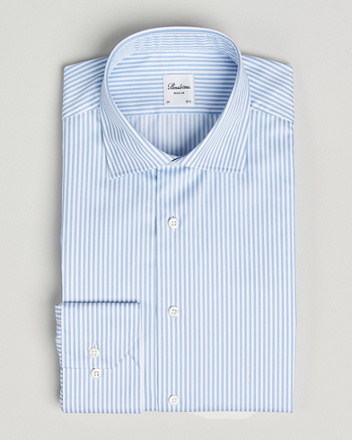 Stenströms Regular Fit Striped Cut Away Shirt Blue/White – Blau