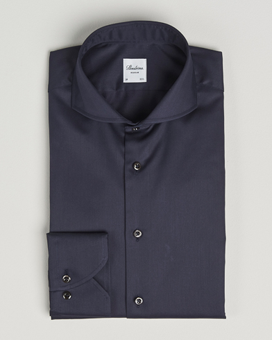 Stenströms Regular Fit Extreme Cut Away Shirt Navy – Blau