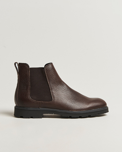 UBR Thunder Chelsea Grained Leather Boot Dark Brown – Braun