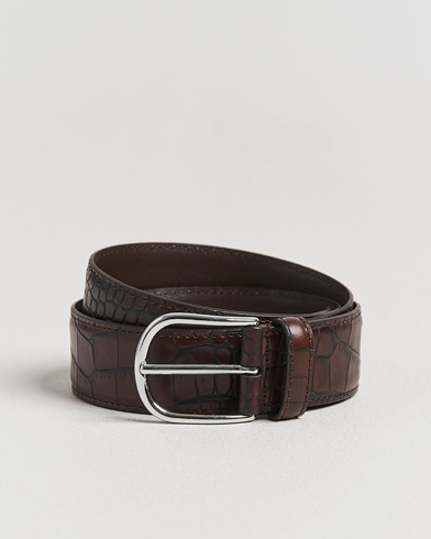 Anderson's Embossed 3,5cm Leather Belt Brown – Braun