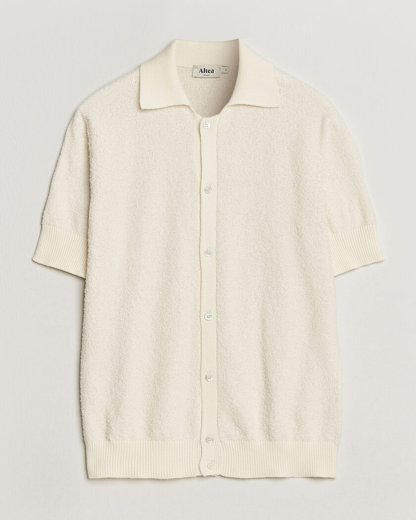 Altea Soft Boucle Resort Shirt Off White – Weiß