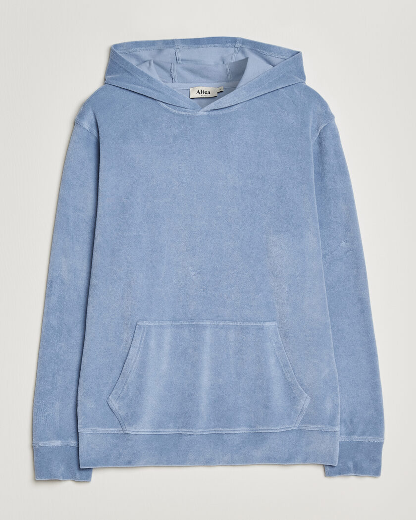 Altea Terry Cotton Hoodie Light Blue – Blau