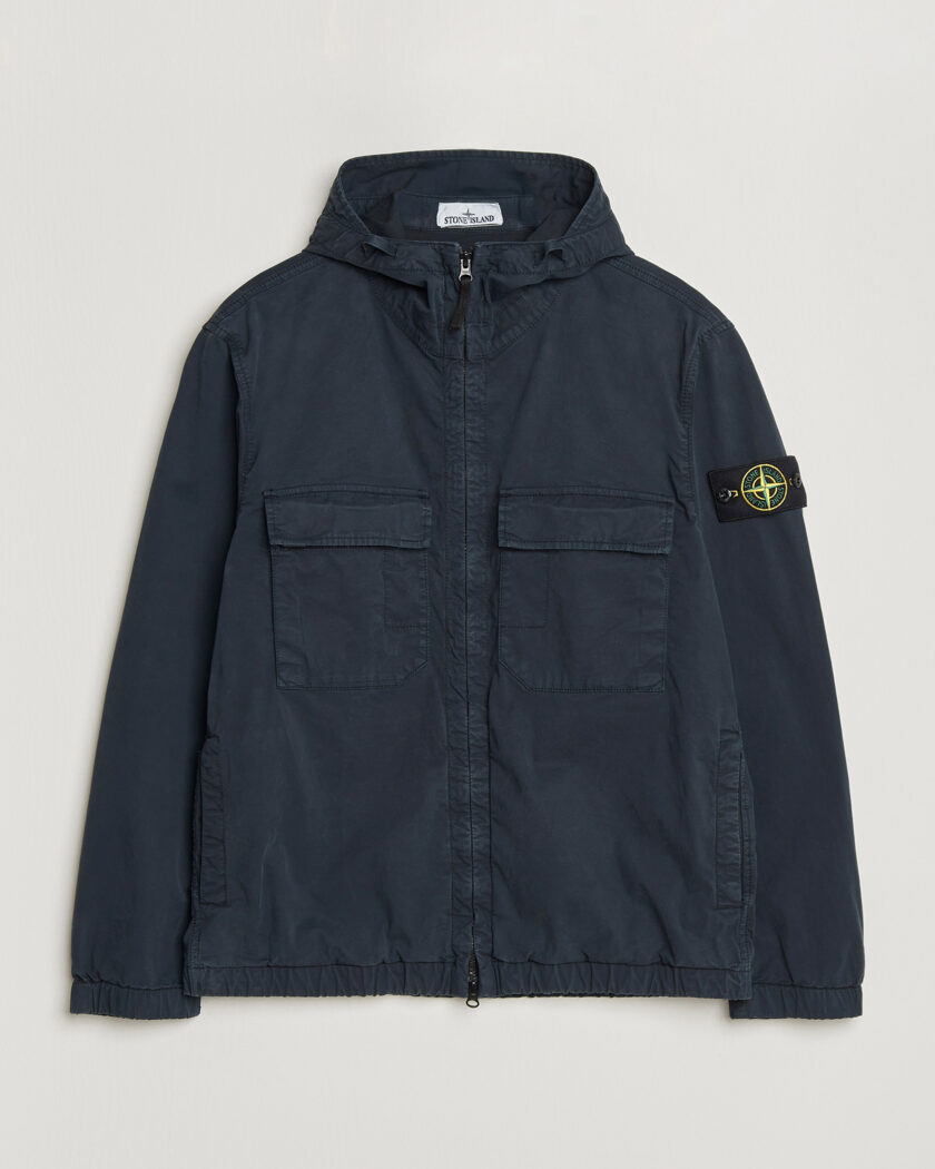 Stone Island Stretch Cotton Twill Hood Jacket Navy – Blau