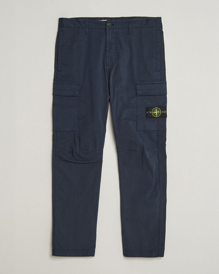 Stone Island Stretch Cotton Twill Cargo Trousers Navy – Blau