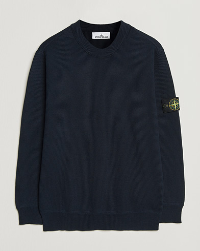 Stone Island Ribbed Soft Organic Cotton Crewneck Navy – Blau