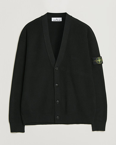 Stone Island Ribbed Soft Organic Cotton Cardigan Black – Schwarz