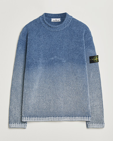 Stone Island Cotton Chenille Degrade Print Crewneck Dark Blue – Blau