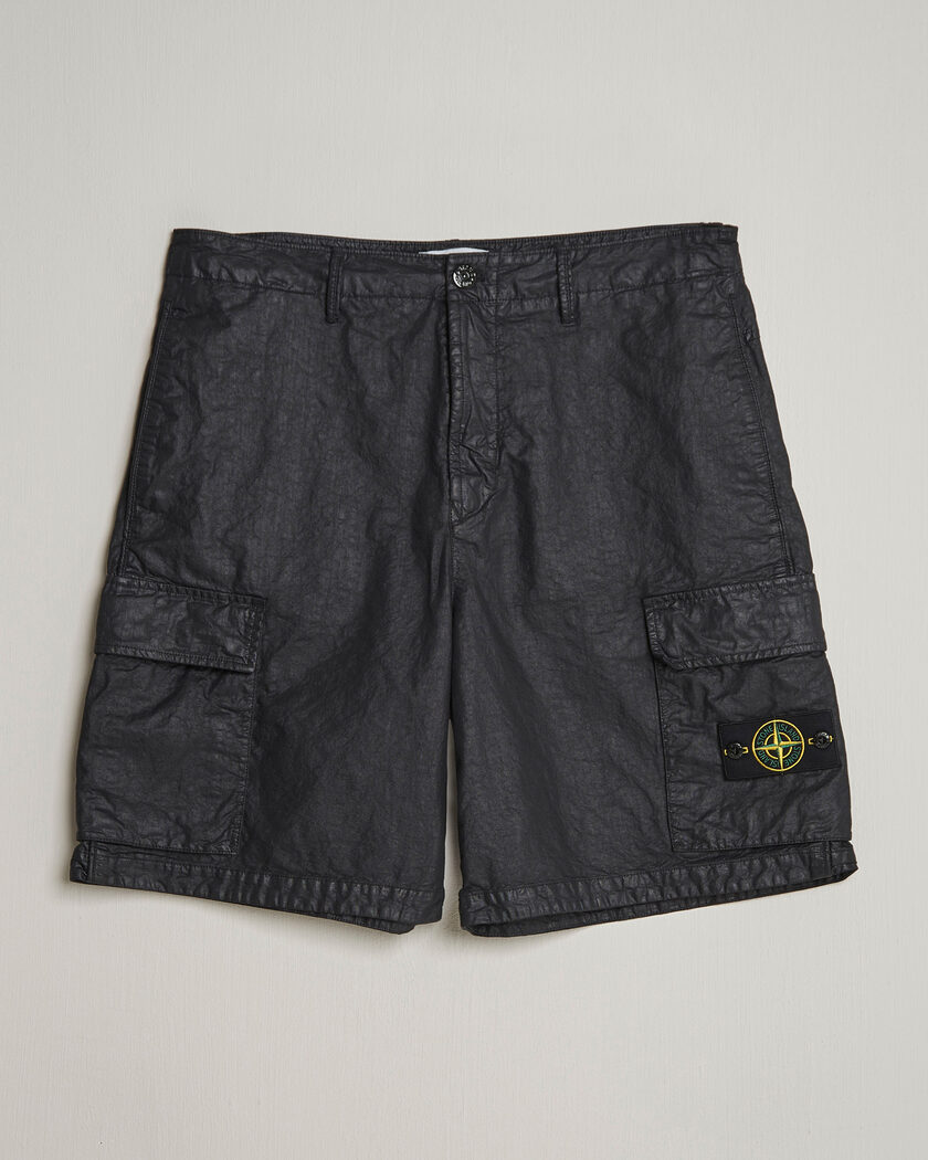 Stone Island Nylon Panama Cargo Shorts Black – Schwarz