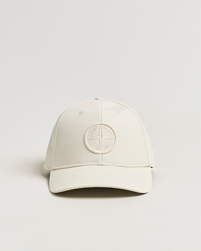 Stone Island Classic Cotton Logo Cap Ivory – Weiß