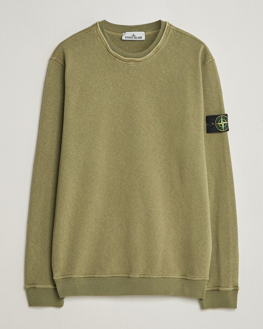 Stone Island Old Dyed Cotton Sweatshirt Military Green – Grün