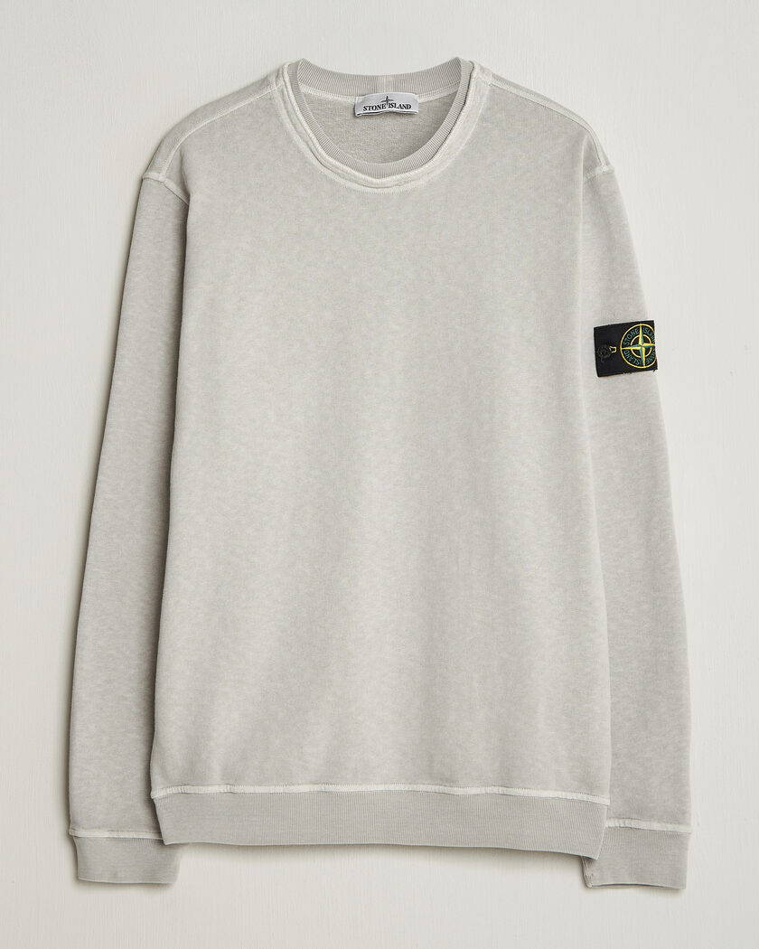 Stone Island Old Dyed Cotton Sweatshirt Pearl Grey – Grau
