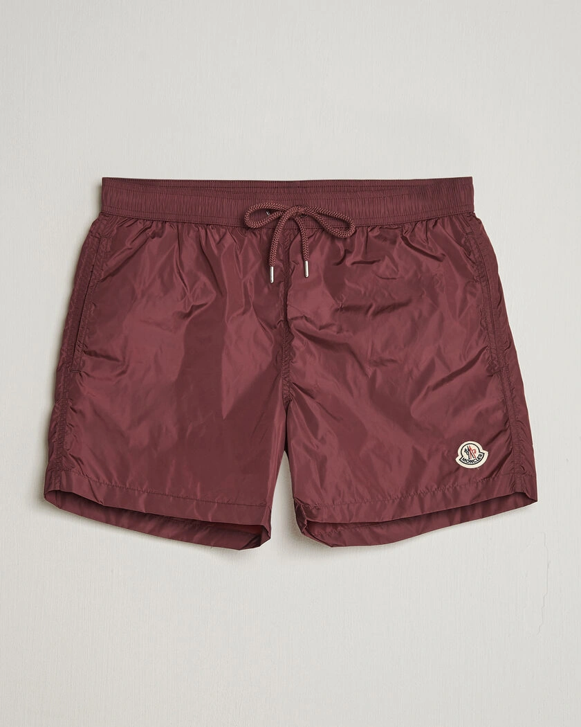 Moncler Nylon Swim Shorts Burgundy – Rot