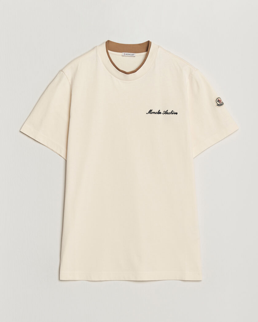 Moncler Signature Logo T-Shirt Off White – Weiß