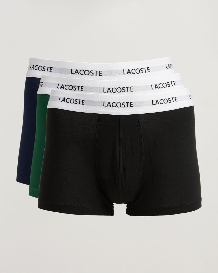 Lacoste 3-Pack Stretch Cotton Trunks Black/Green/Blue – Mehrfarbig