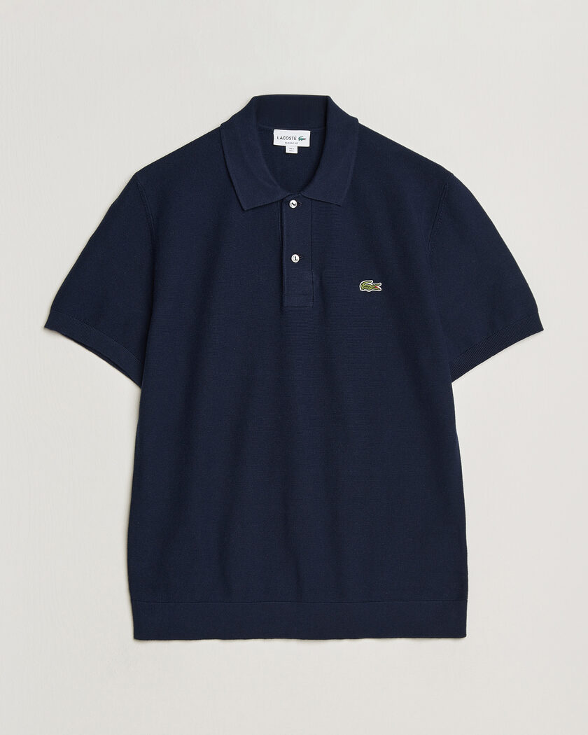 Lacoste Cotton Knitted Polo Navy Blue – Blau