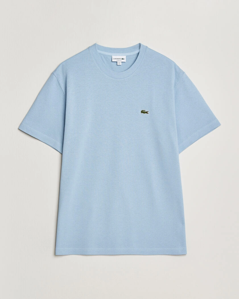 Lacoste Cotton/Linen Pique T-Shirt Light Blue – Blau