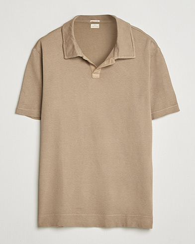 Massimo Alba Aruba Cotton/Linen Polo Camel – Beige