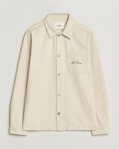 LES DEUX Layton Faience Twill Overshirt Ivory – Weiß