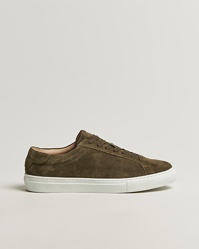 LES DEUX Theodor Suede Sneakers Teak Brown – Grün