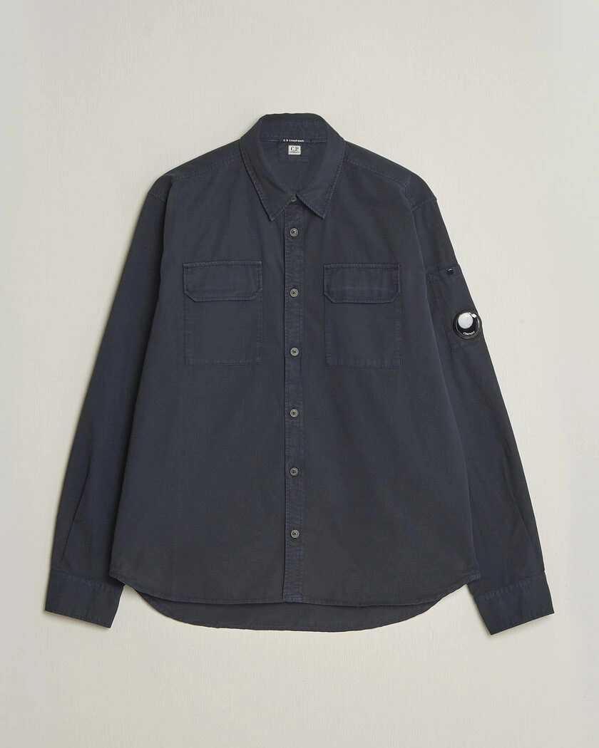 C.P. Company Organic Gabardine Pocket Shirt Navy – Blau