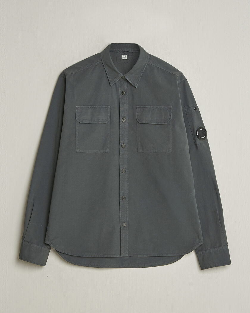 C.P. Company Organic Gabardine Pocket Shirt Dark Grey – Grau