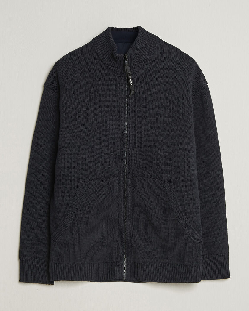 C.P. Company Cotton Mix 2 in 1 Knitted Sweater Navy – Blau