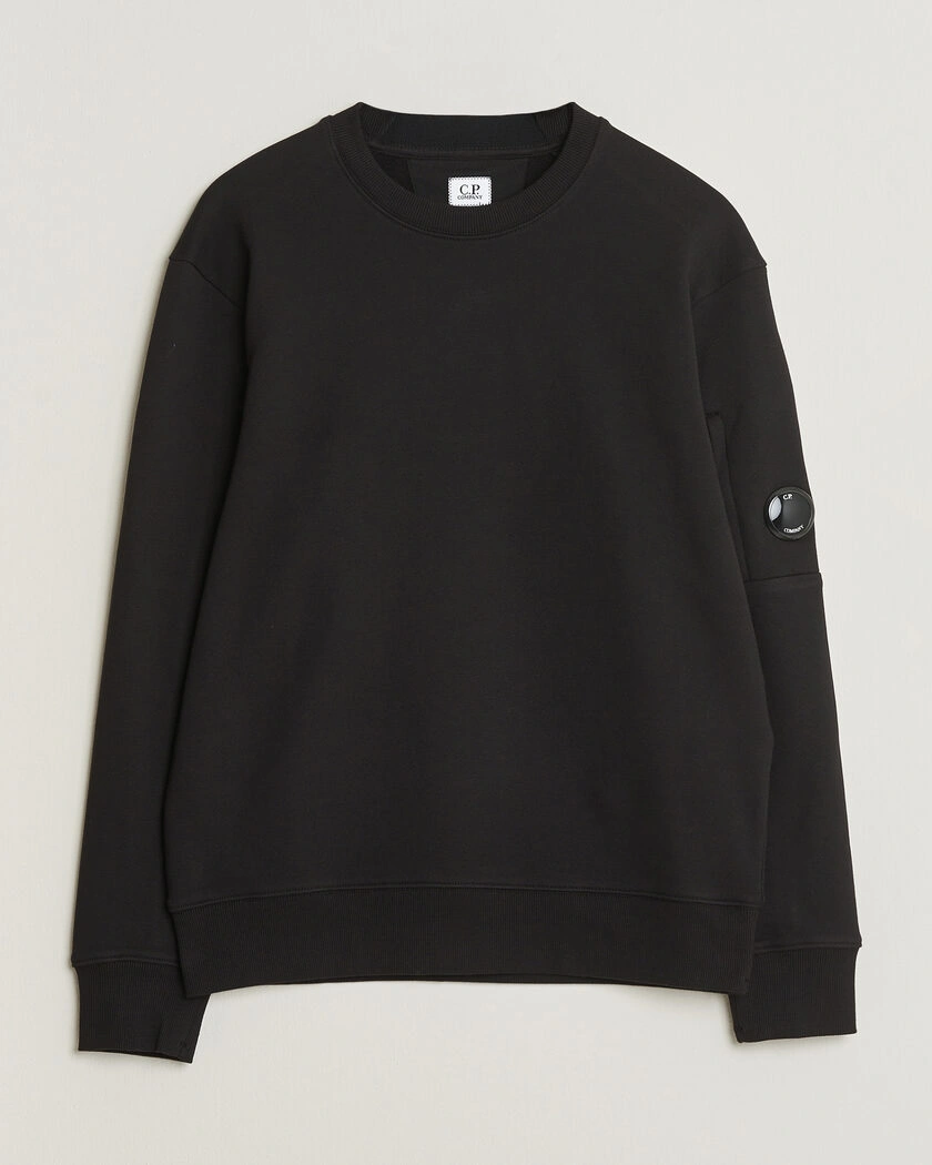 C.P. Company Diagonal Raised Fleece Lens Sweatshirt Black – Schwarz