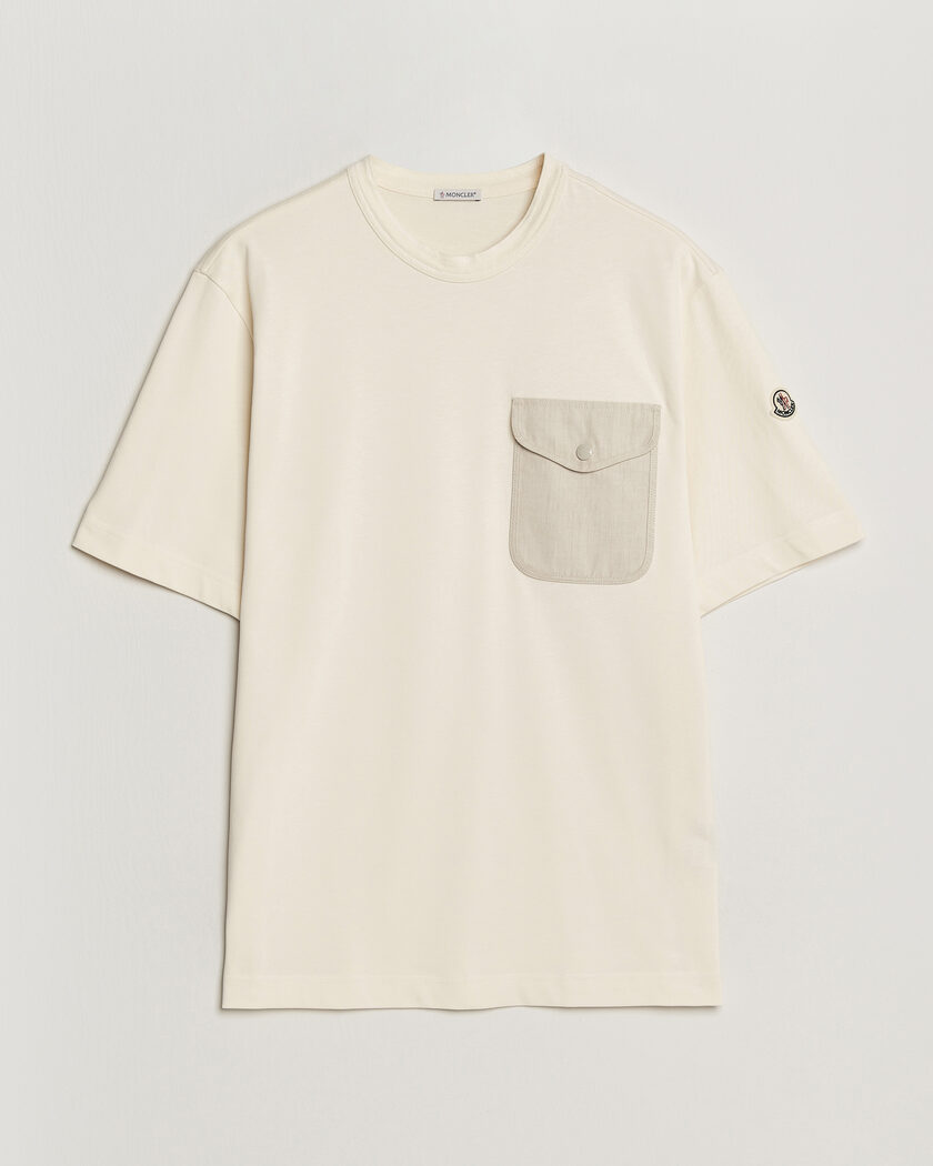 Moncler Oversize Pocket T-Shirt Off White – Weiß