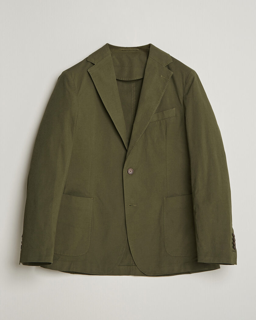 Morris Washed Cotton Suit Blazer Olive – Grün