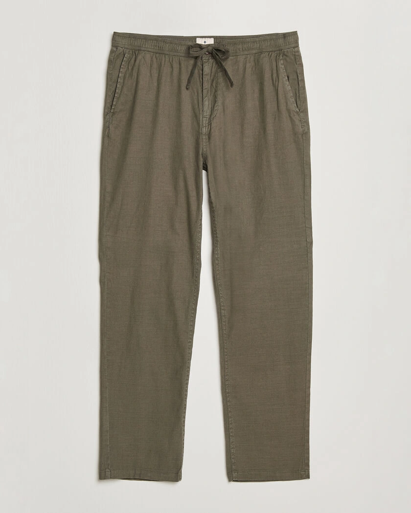 Morris Fenix Linen Trousers Olive – Grün