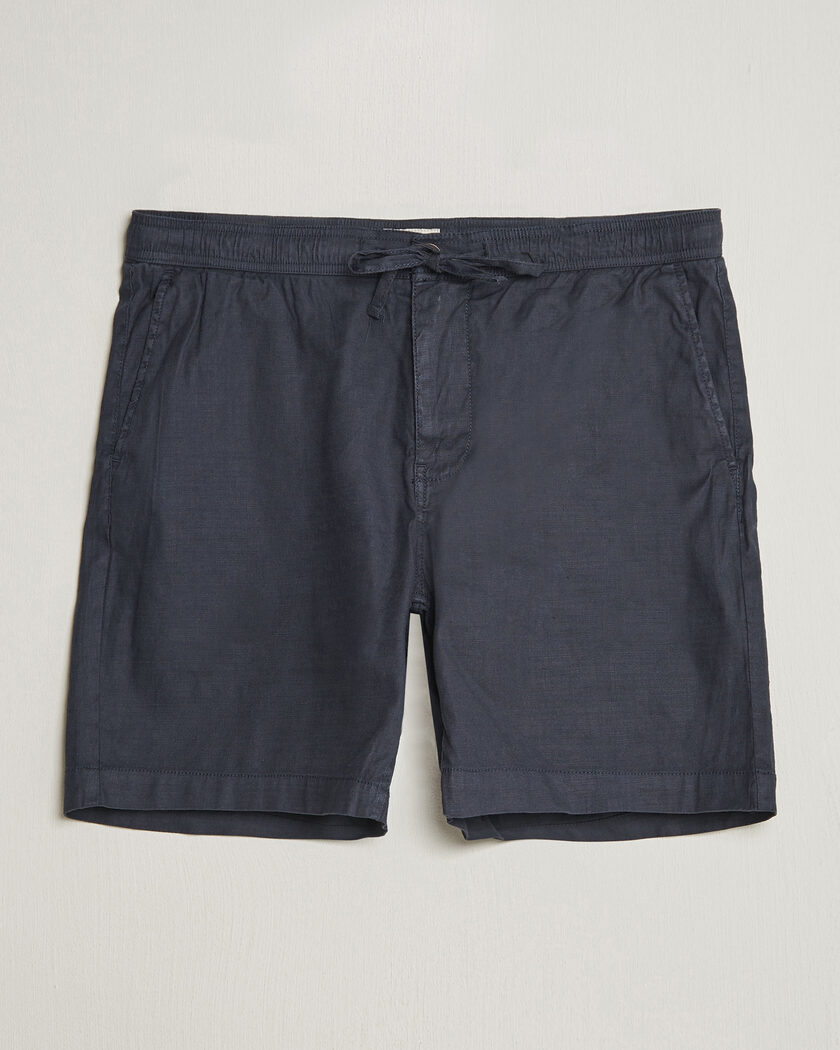 Morris Fenix Linen Shorts Dark Blue – Blau