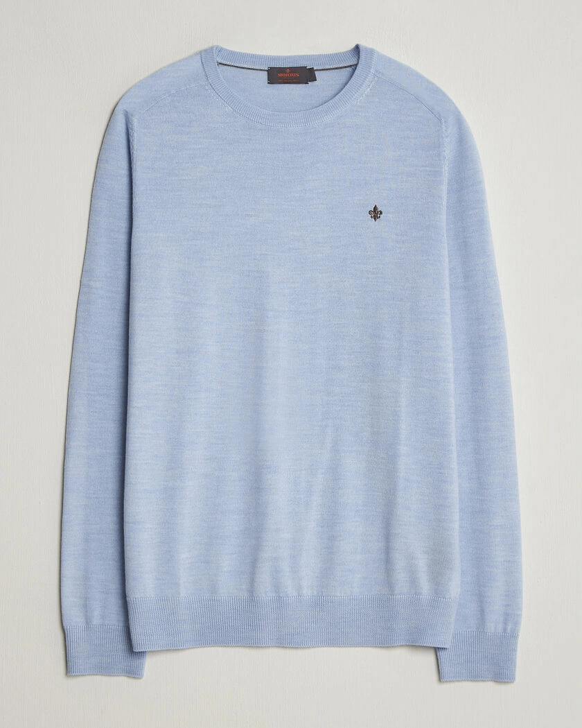 Morris Merino Oneck Light Blue – Blau