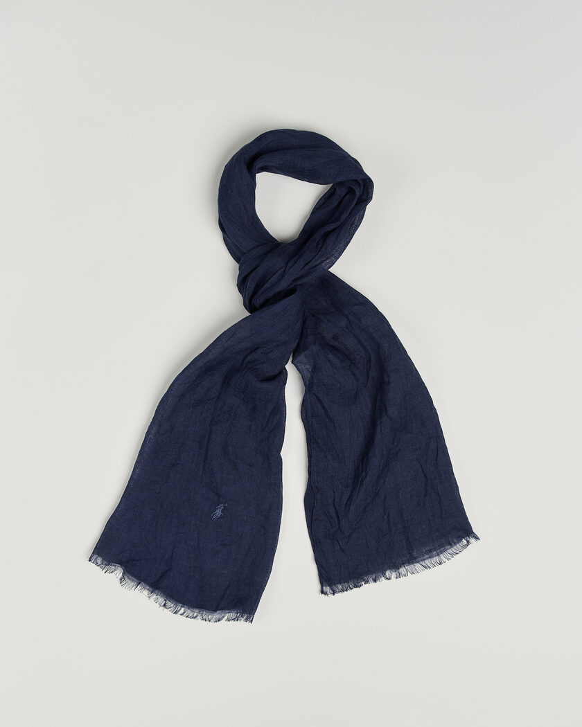 Polo Ralph Lauren Linen Scarf Newport Navy – Blau