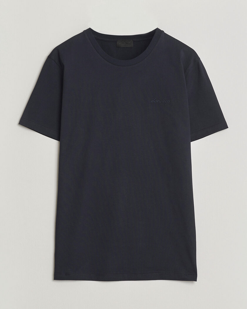 Dondup Logo Crew Neck T-Shirt Navy – Blau