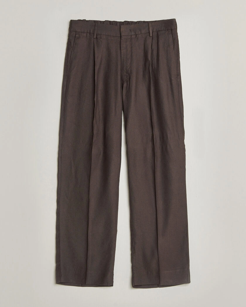 NN07 Kay Linen/Viscose Drawstring Trousers Deep Truffle – Braun