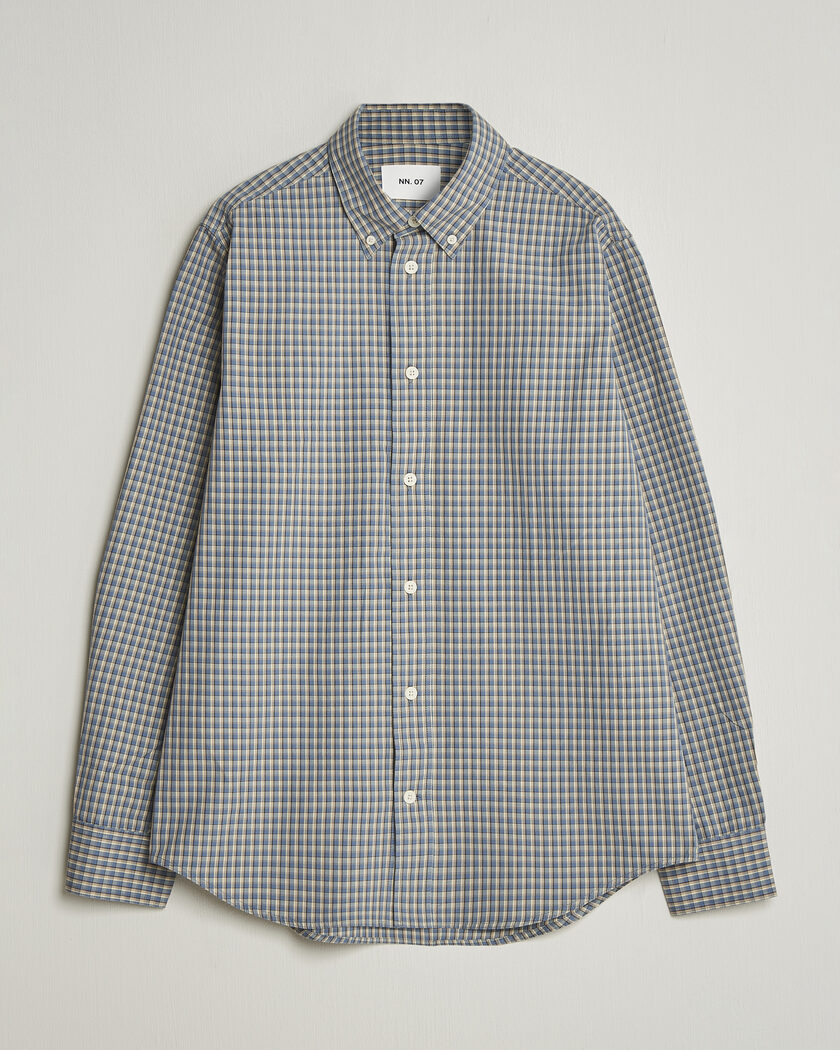 NN07 Colby Brushed Cotton Shirt Blue Check – Blau